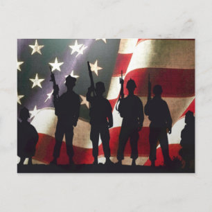 Carte Postale Soldat militaire patriotique Silhouette