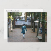 Carte Postale Soldat révolutionnaire à Boston, MA (Devant / Derrière)