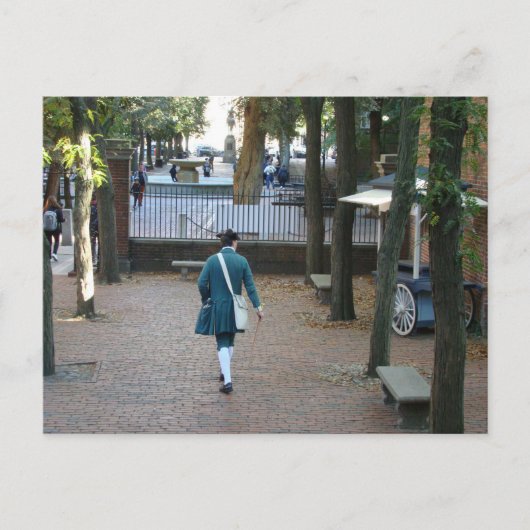 Carte Postale Soldat révolutionnaire à Boston, MA (Devant)