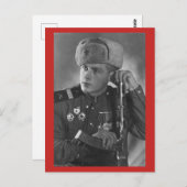 Carte Postale Soldat russe vintage (Devant / Derrière)