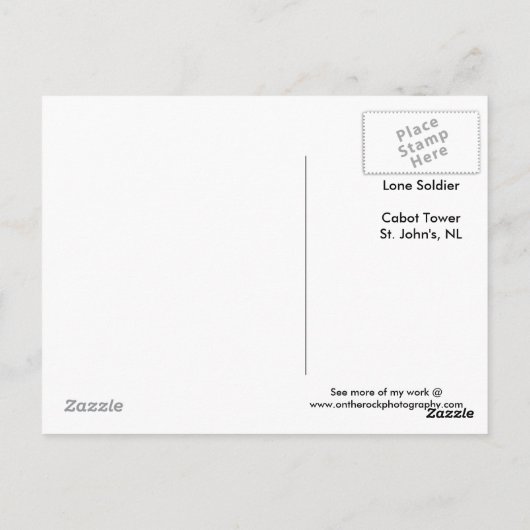 Carte Postale Soldat solitaire (Dos)