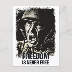 Carte Postale Soldat vétéran Citation patriotique vintage