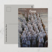 Carte Postale Soldats de Terre Cuite près de Xian Chine (Devant / Derrière)