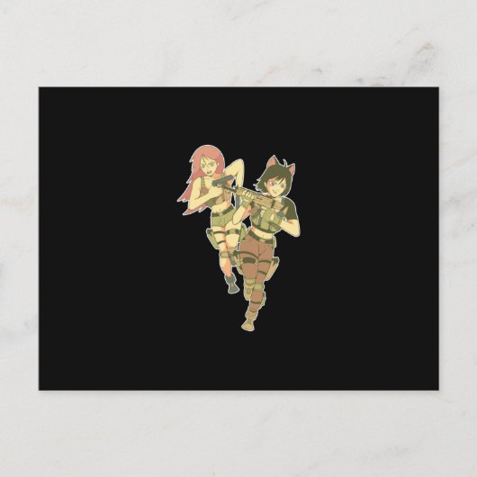 Carte Postale Soldats des filles d'Anime (Devant)