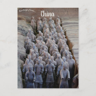 Carte Postale Soldats en terre cuite près de la Chine Xian