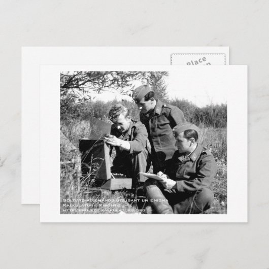 Carte postale Soldats Enigma (Devant / Derrière)