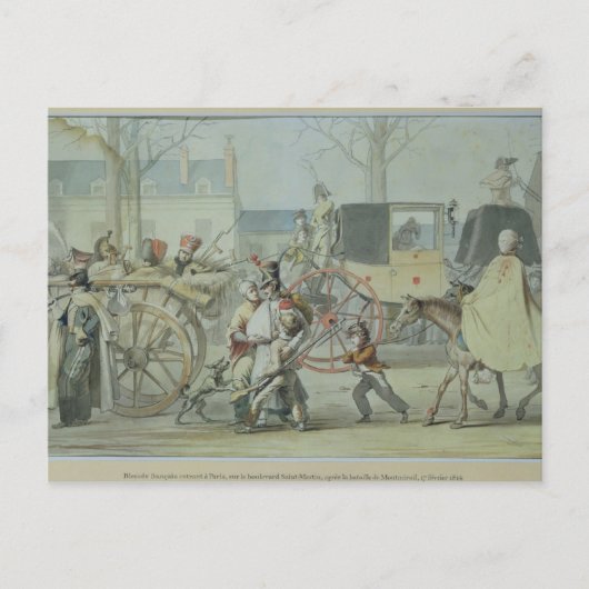 Carte Postale Soldats Français Blessés Entrant À Paris (Devant)