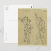 Carte Postale Soldats tirant (Devant / Derrière)