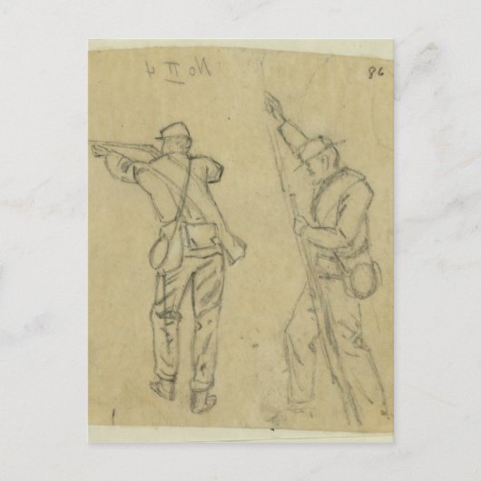 Carte Postale Soldats tirant (Devant)