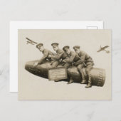 Carte Postale Soldats Vintages des années 1920 amusants (Devant / Derrière)