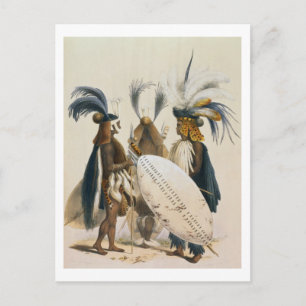 Carte Postale Soldats zoulous de l'armée du roi Panda, plaque 20