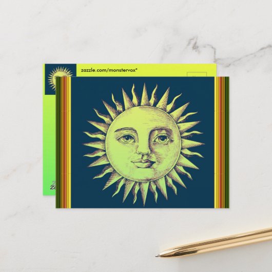 Carte Postale Soleil (Devant/Arrière en situation)