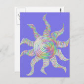 Carte Postale Soleil arc-en-ciel coloré (Devant / Derrière)