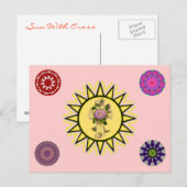 Carte Postale Soleil avec croix (Devant / Derrière)