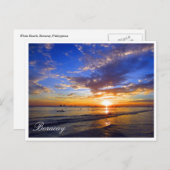 Carte Postale soleil couchant boracay bleu (Devant / Derrière)