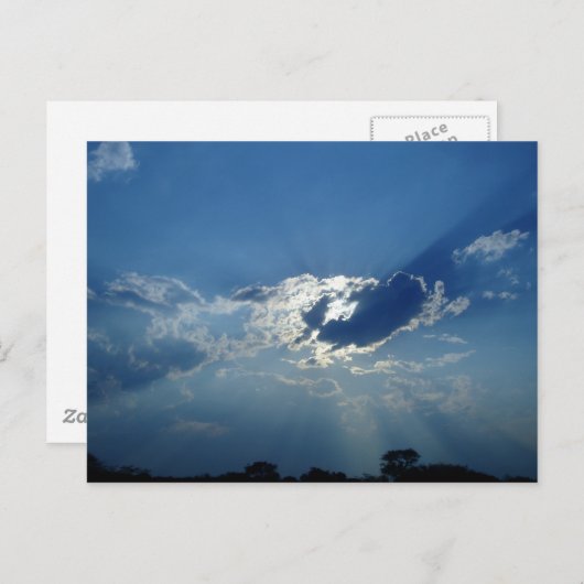 Carte Postale Soleil dans les nuages (Devant / Derrière)