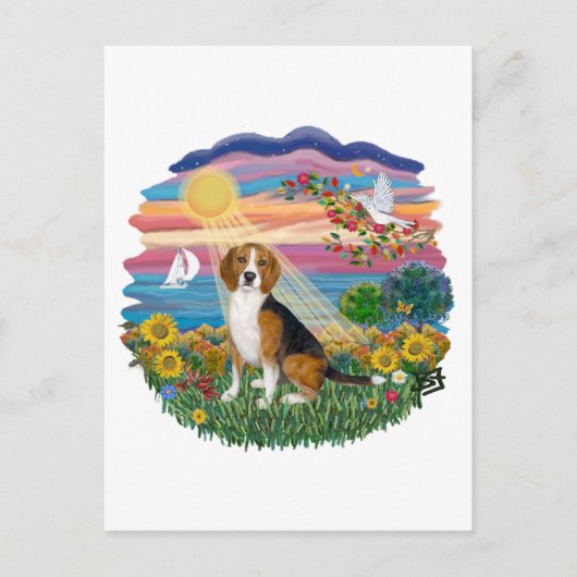 Carte Postale Soleil d'Automne - Beagle #7 (Devant)