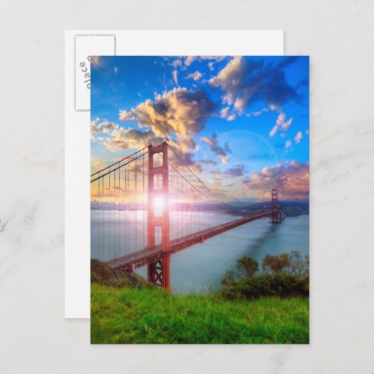 Carte Postale Soleil de Golden Gate (Devant / Derrière)