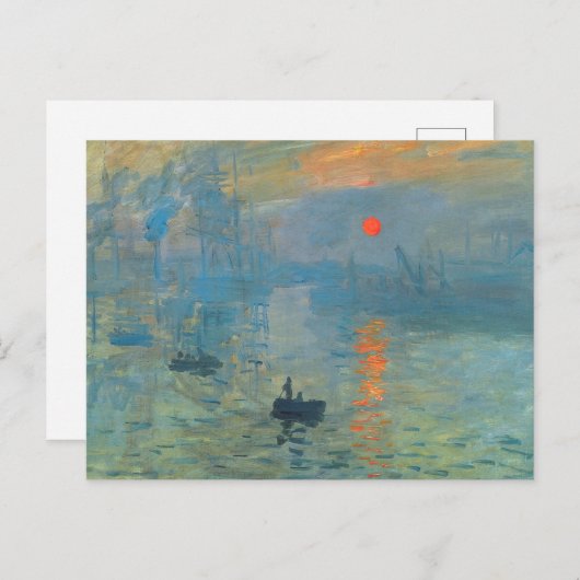 Carte Postale Soleil de l'impression Claude Monet (Devant / Derrière)