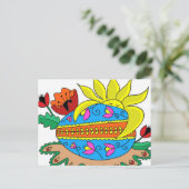 Carte Postale Soleil de printemps et Pysanka (Debout devant)