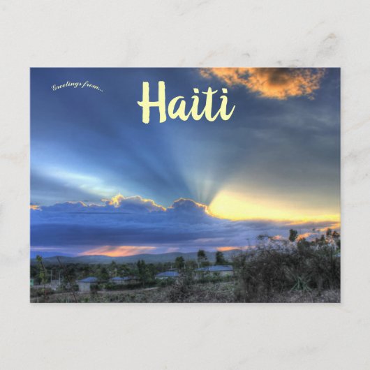 Carte Postale Soleil derrière les nuages à Pignon Haïti (Devant)