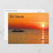 Carte Postale soleil des îles gili (Devant / Derrière)
