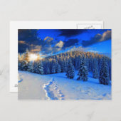 Carte Postale Soleil d'hiver bleu (Devant / Derrière)