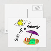 Carte Postale Soleil d'une plage (Devant / Derrière)