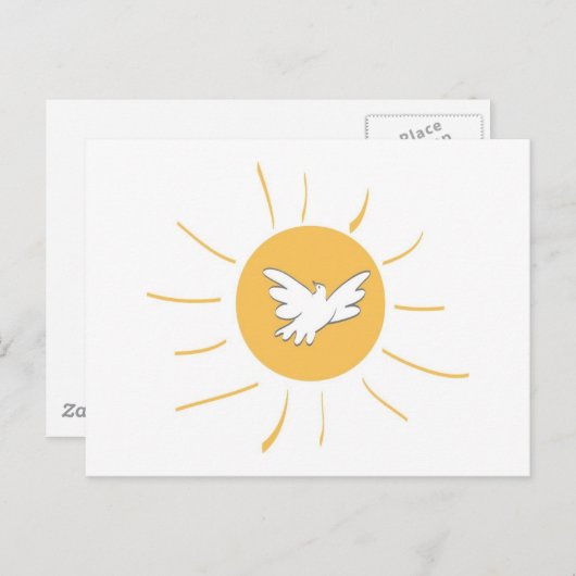 Carte Postale Soleil et colombe (Devant / Derrière)