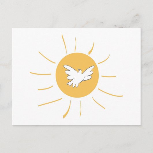 Carte Postale Soleil et colombe (Devant)