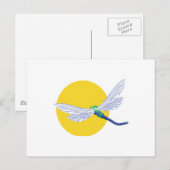 Carte Postale soleil et libellule dessin (Devant / Derrière)