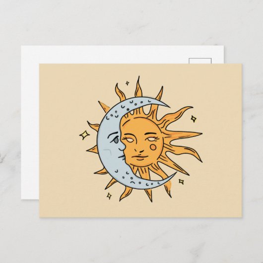 Carte Postale Soleil et Lune (Devant / Derrière)