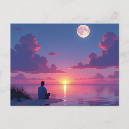 Carte Postale Soleil et lune (Devant)