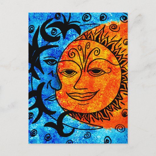 Carte Postale Soleil et Lune (Devant)