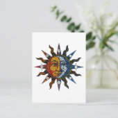 Carte Postale Soleil et lune de mosaïque céleste (Debout devant)