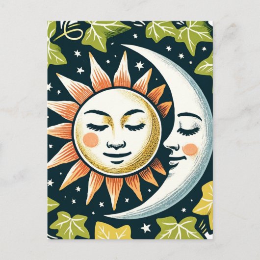 Carte Postale Soleil et Lune Ivy (Devant)