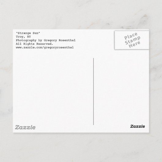 Carte Postale soleil étrange (Dos)