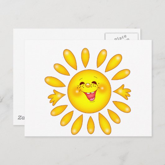 Carte Postale soleil heureux (Devant / Derrière)