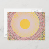 Carte Postale soleil jaune art abstrait (Devant / Derrière)