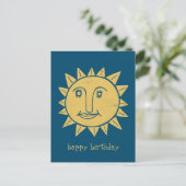 Carte Postale Soleil joyeux JOYEUX ANNIVERSAIRE PERSONNALISÉ (Debout devant)