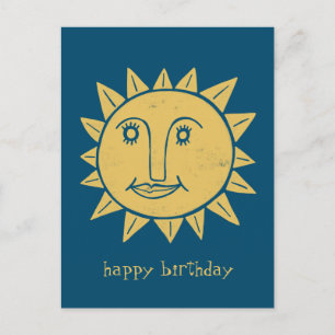 Carte Postale Soleil joyeux JOYEUX ANNIVERSAIRE PERSONNALISÉ