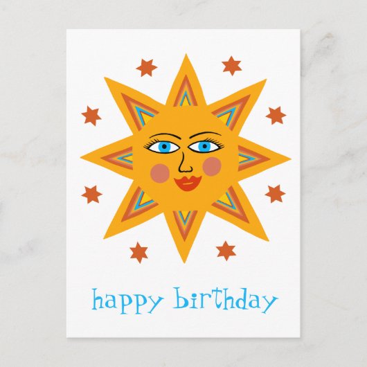 Carte Postale Soleil joyeux JOYEUX ANNIVERSAIRE PERSONNALISÉ  (Devant)
