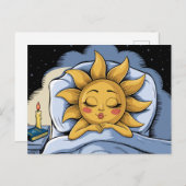 Carte Postale soleil lunaire dans le lit (Devant / Derrière)