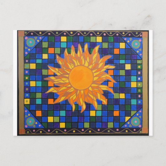 Carte Postale Soleil mosaïque (Devant)