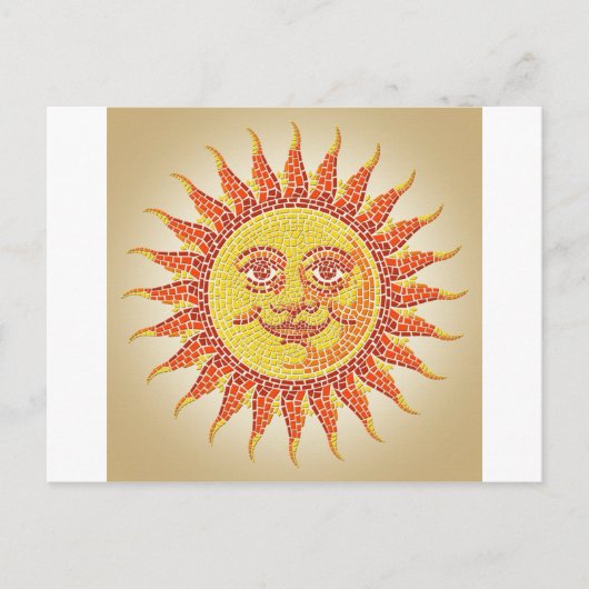 Carte Postale Soleil mosaïque (Devant)