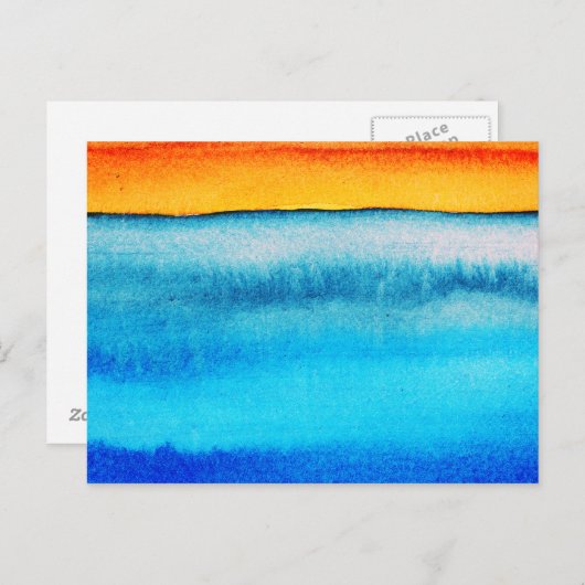 Carte Postale Soleil océanique Abstrait (Devant / Derrière)