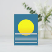 Carte Postale Soleil orange Abstrait et paysage marin (Debout devant)