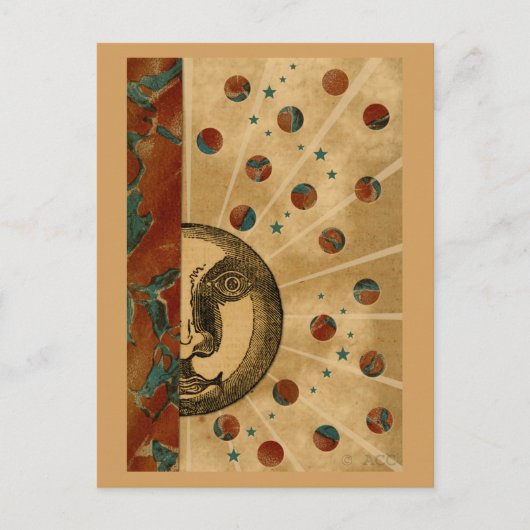 Carte Postale Soleil, planètes et étoiles (Devant)
