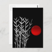 Carte Postale Soleil rouge noir blanc zen (Devant / Derrière)