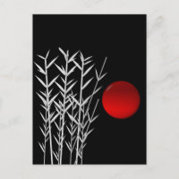 Soleil rouge noir blanc zen